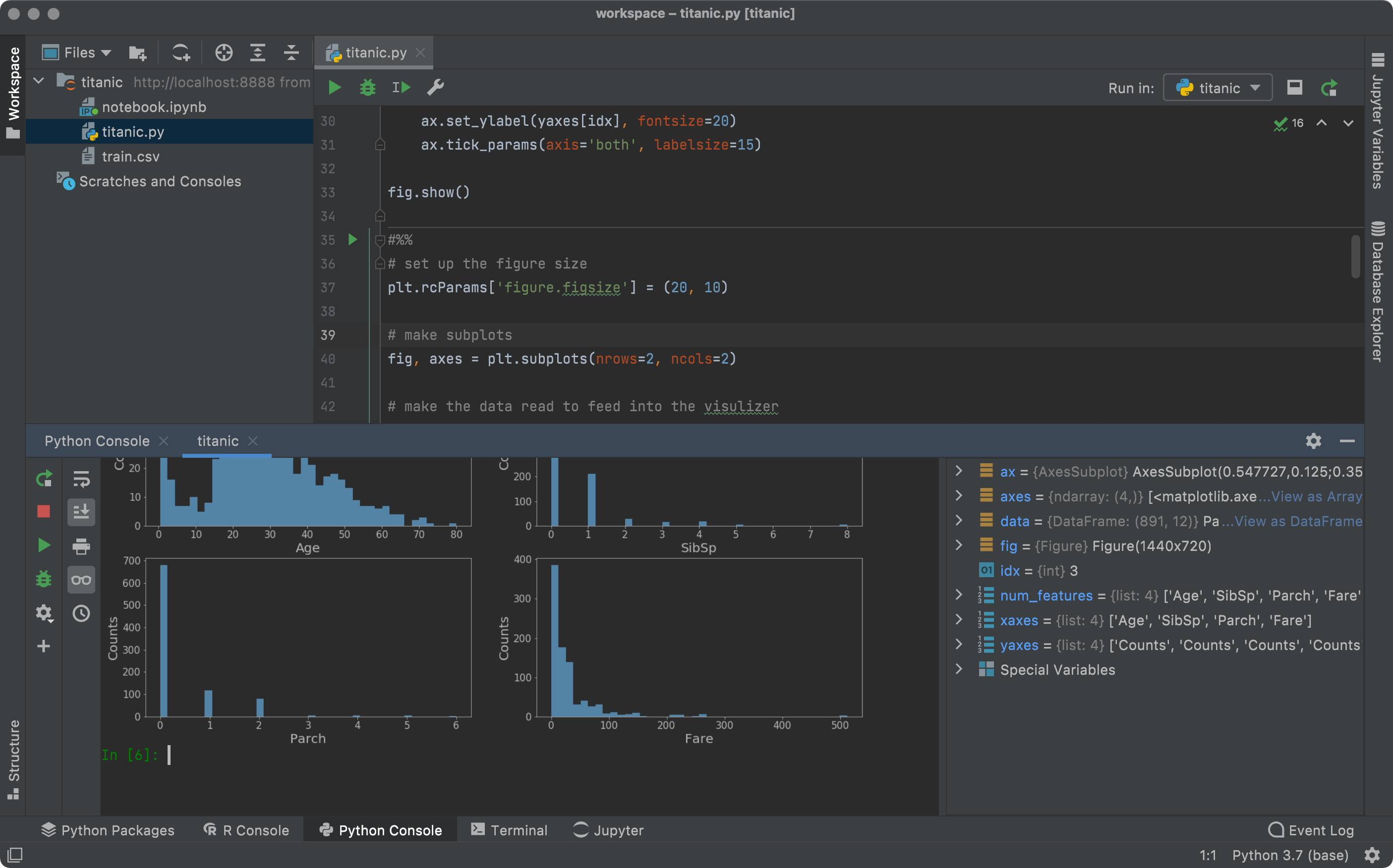 Interactive Python scripts