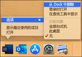 从 Dock 中删除