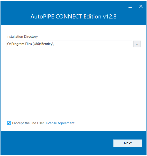 Bentley AutoPIPE CONNECT Edition v12.08.04 32位64位英文版安装教程