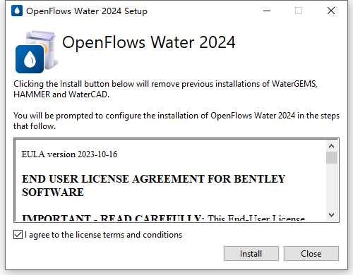 Bentley OpenFlows Water 2024 v24.00.01.05英文版软件下载安装教程