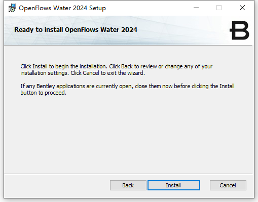 Bentley OpenFlows Water 2024 v24.00.01.05英文版软件下载安装教程