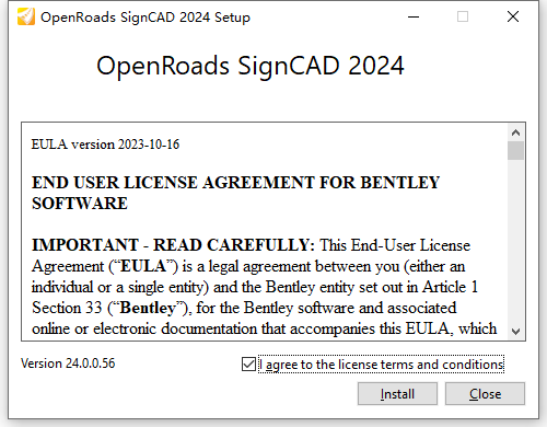 Bentley OpenRoads SignCAD 2024 v24.00.00.56 64位英文版软件下载安装教程