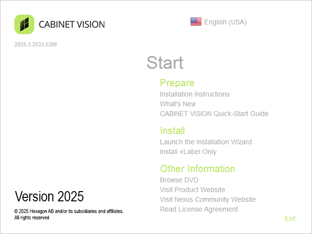 Hexagon Cabinet Vision v2025.3.2533 64位英文版软件安装教程