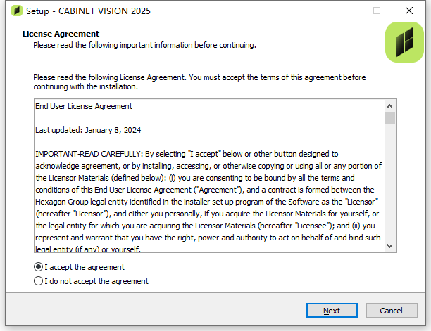 Hexagon Cabinet Vision v2025.3.2533 64位英文版软件安装教程