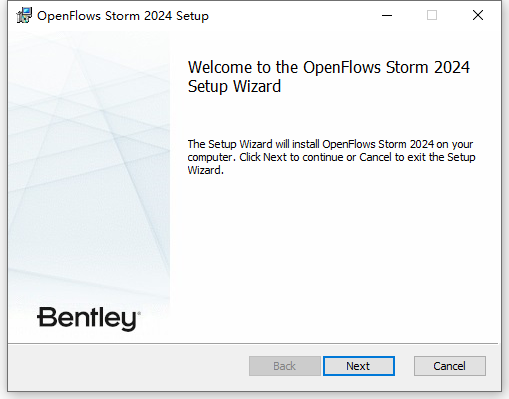 Bentley OpenFlows Storm 2024 v24.00.03.23 64位英文版软件安装教程