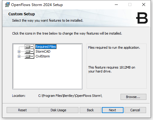 Bentley OpenFlows Storm 2024 v24.00.03.23 64位英文版软件安装教程