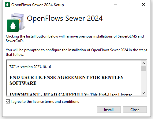 Bentley OpenFlows Sewer 2024 English v24.00.03.23 64位英文版软件安装教程